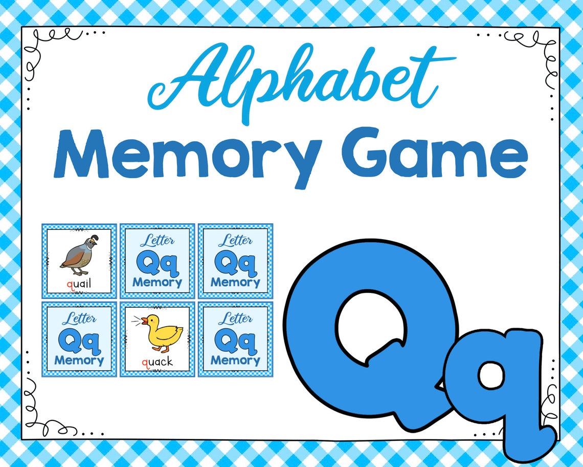 Letter Q Memory Game Etsy