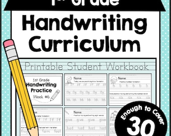 1st Grade Handwriting Curriculum | Complete Full-Year Printable Handwriting Packets | First Grade Handwriting Program