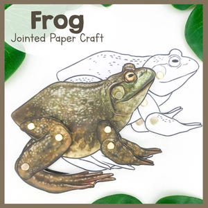 Articulated Paper Frog Craft Kit: Printable Educational Toy (PDF Download