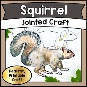Printable SQUIRREL Puppet Craft Template | DIY Articulated Jointed Woodland Creature PDF | Kids Creative Play & Classroom Activity