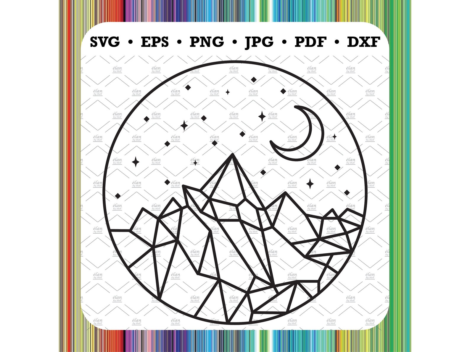 Geometric Mountains SVG Abstract Perspective Style Cricut Etsy