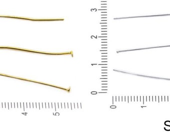 100pcs Plated Iron Headpin 20 Gauge Flat Head Pins 32mm x 0.8mm