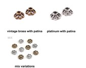 10pc Metal Bead Caps 4x7mm Flower Decorative Charms Metal Wooden And Glass Decorations