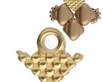 2pcs Amatos III 24k Gold Plated Metal Cymbal Elements 8//0 Seed Bead Greece Ending Connector Beadweaving 19.3mm x 14mm