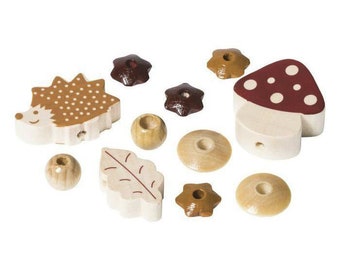 Accessories Fashion Knorr Prandell Beads Dyed Jewelry Making Shapes Beads Wood Beads Craft Mix Brown Wooden Beads Decorative 11pcs