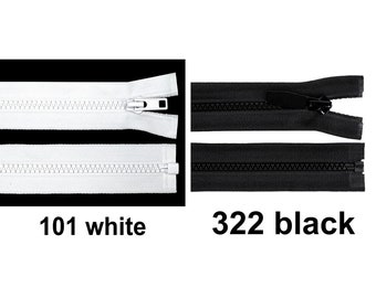 1pc Black Plastic / Vislon Width 5mm Length 60cm Zipper Fly Jean Zipper Bag Zipper Round Teeth Two-way Open End Zippers Haberdashery