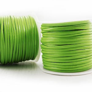 6.4 m 21ft 7yrd Verde PU Pelle Morbida Flat Cavo di Bracciale Collana di Fare Artigianale di Approvvigionamento 2mm x 1mm