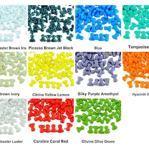 40pcs Opaque Preciosa Tee One Hole Spacer Bow Bone Czech Glass Beads 8mm x 2mm