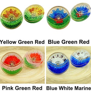 1pc Crystal Gold Peony Flower Handmade Czech Glass Button Size 10 22.5mm