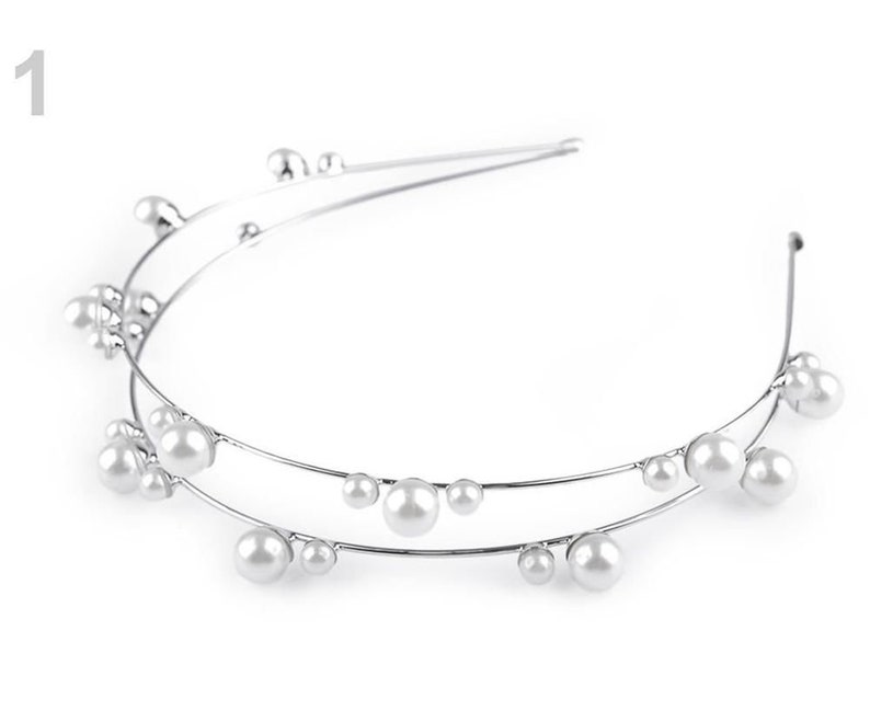 1pc Fancy Headband With Pearl Beads Festive Headbands Tiaras Crowns Accessories For Hair Jewellery