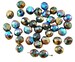 20pcs New Finish Glittery Rainbow Bronze Half Rustic Etched Czech Glass Round Faceted Fire Polished Beads 8mm 