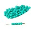Matte Turquoise Green Silk Round Faceted Fire Polished Czech Glass Beads Spacer 3mm 100pcs 