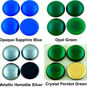 2pcs Round Domed Flatback Czech Glass Cabochons 20mm