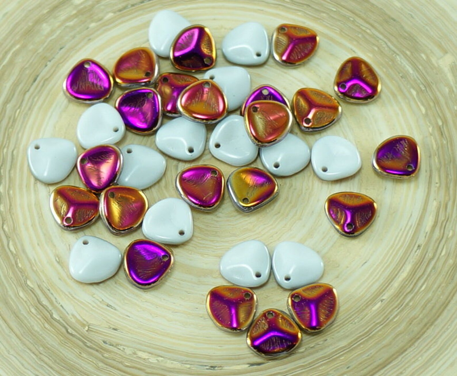 бусины супердуо. винтажные чешские бусы. бусины с двумя отверстиями. бусины 4 мм. Crescent бусины чешские цветок.