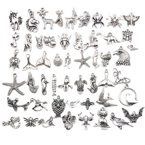 Kraftika, 100pcs Silver Alloy Animal Tibetan Smooth Charms Pendants, Wholesale Bulk Lots For Jewelry Necklace Bracelet Making, Diy Crafting