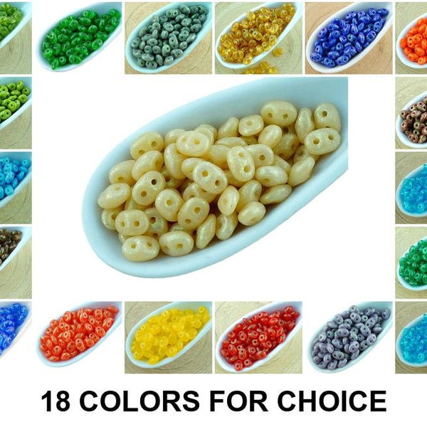 20g Stardust Superduo Czech Glass Seed Beads Two Hole Super Duo 2.5mm x 5mm