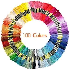 100 de Mezcla de Algodón de Color del Hilo de Bordado de punto de Cruz de Coser Madejas Similar Hilo DMC Madejas de Manualidades DIY Kit
