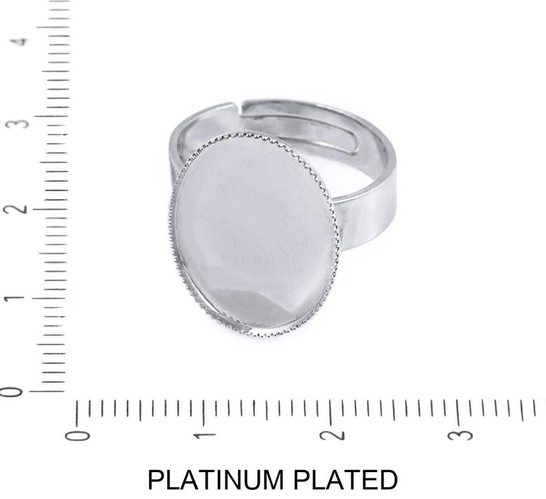 2pcs Antique Bezel Adjustable Ring Base Blank Oval Cabochon Cameo Tray Setting Metal Findings 18mm x 13mm