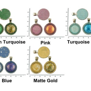 2pcs Czech Patina Antique Silver Tone Round Pendant Cabochon Settings Dotted Bezel Blank Tray Metal Base Fit Cameo 18mm