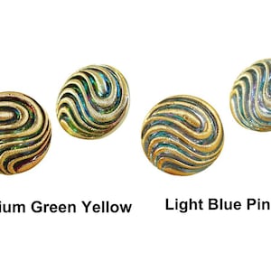 1pc Crystal Vitrail Gold Wave Round Handmade Czech Glass Button Size 8 18mm