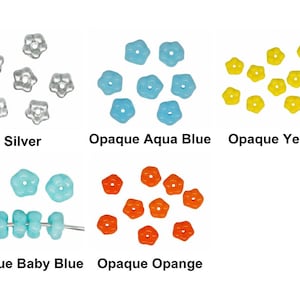 80pcs Small Flat Forget-me-not Flower Spacer Bead Caps Flower Czech Glass 05mm x 05mm