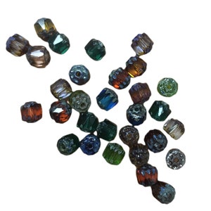 20pcs Picasso Mezcla de Cristal de Cristal checo de la Catedral de Facetas Fuego Pulido Bolas de Navidad de 6mm