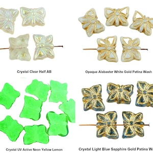 8pcs Czech Glass Butterfly Moth Beads 14mm x 11mm