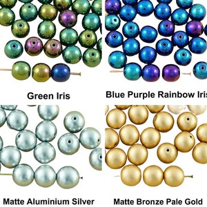 20pcs Metallic Round Druk Spacer Seed Czech Glass Beads 8mm