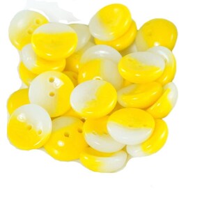 30pcs Opaque White Yellow Bicolor Piggy Beads Czech Glass Two Hole Beads 4mm x 8mm
