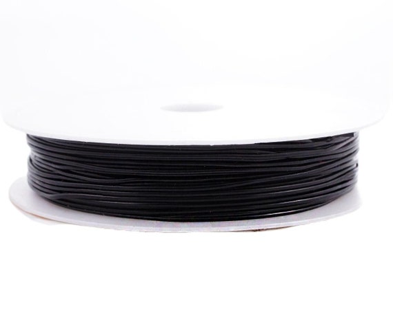 6m Spool Black Elastic Thread Beading Strong String Cord Fishing Line Wire  Wholesale for Jewelry Making 0.8mm .032in 