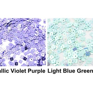 20g Square Flat Sequins Confetti Paillettes Sew On Brooch Embroidery 4mm x 4mm Hole 1mm