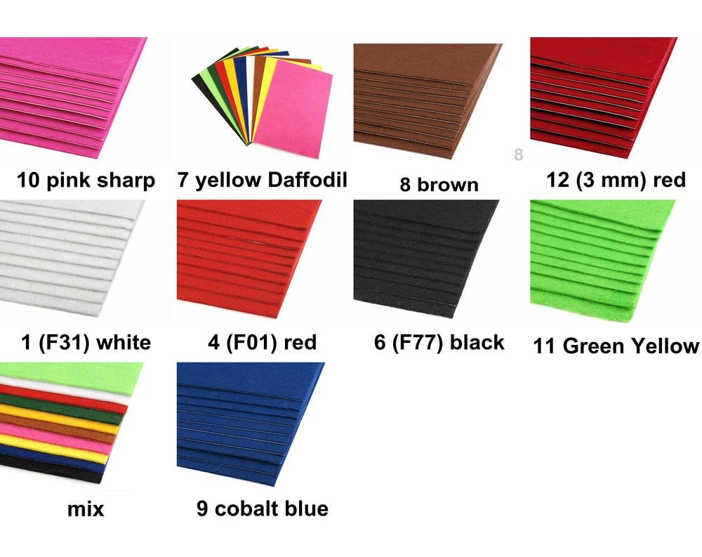 Self Adhesive Felt Sheet, Peel & Stick Acrylic Craft Felt, Sticky Backed  Choose From 22 Colors 