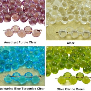30pcs Crystal Clear Mushroom Button Czech Glass Beads 5mm x 6mm