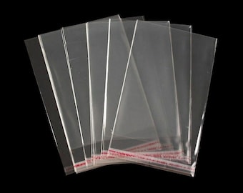 100pc Transparent Clear Plastic Self-adhesive Seal Bags 10x14cm, Haberdashery Store Equipment And Accessories