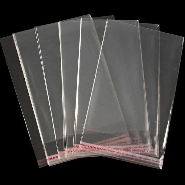 100pc Transparent Clear Plastic Self-adhesive Seal Bags 10x14cm, Haberdashery Store Equipment And Accessories