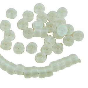 50pcs Matte Crystal Frosted Czech Glass Large Hole Pony Ring Crow Roller Beads 6mm x 4mm