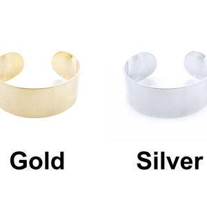 1pc Plated Brass Adjustable Open Cuff Bracelet Base W 1 x 1mm Hole Bangle Diy Glue On Stitch Beadable Weaving 25mm Wide