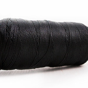 500m 546yrd Black Nylon Beading Thread Cord String Jewelry Braided Twisted Rope Knot Needlecraft 1mm .04in