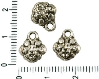 14pcs Antique Silver Tone Flach Gearbeiteten Anhänger Langlebigkeit Leben Lock-Charme-Beidseitig 10mm x 12mm