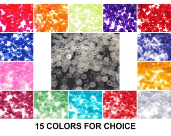 20g Clear Round Flat Sequins Confetti Paillettes Sew On Brooch Embroidery 4mm Hole 1mm