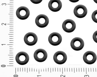 20pcs Silikon-Gummi-Verknüpfung Jump-O-Ring Donut-Stopper Beads 6mm Loch 2mm