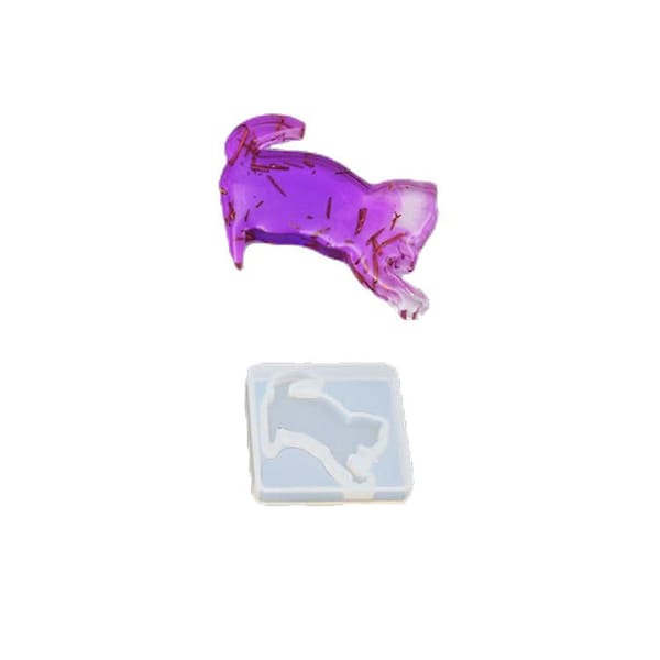 1pc Chat Chaton Moule en Silicone de Réglage du support Pour la Fabrication de Bijoux Époxy Résine Uv Savon Argile de Polymère Bougie Collie