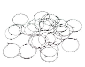 Fit 20mm 50 Pairs Tone Round Cameo Settings Earring Hoops 33x21mm Fit 20mm 50 Pairs Tone Round Cameo Settings Earring Hoops 33x21mm