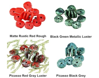 New Shape 12pcs Rustic Waved Flat Round Disk One Hole Czech Glass Beads Disc Washer 12mm