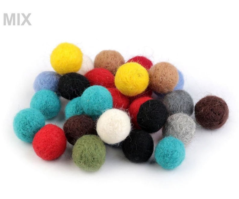 10pc Felt Pom Poms Diy 20-25mm Wool Fleece Roving Felting | Etsy