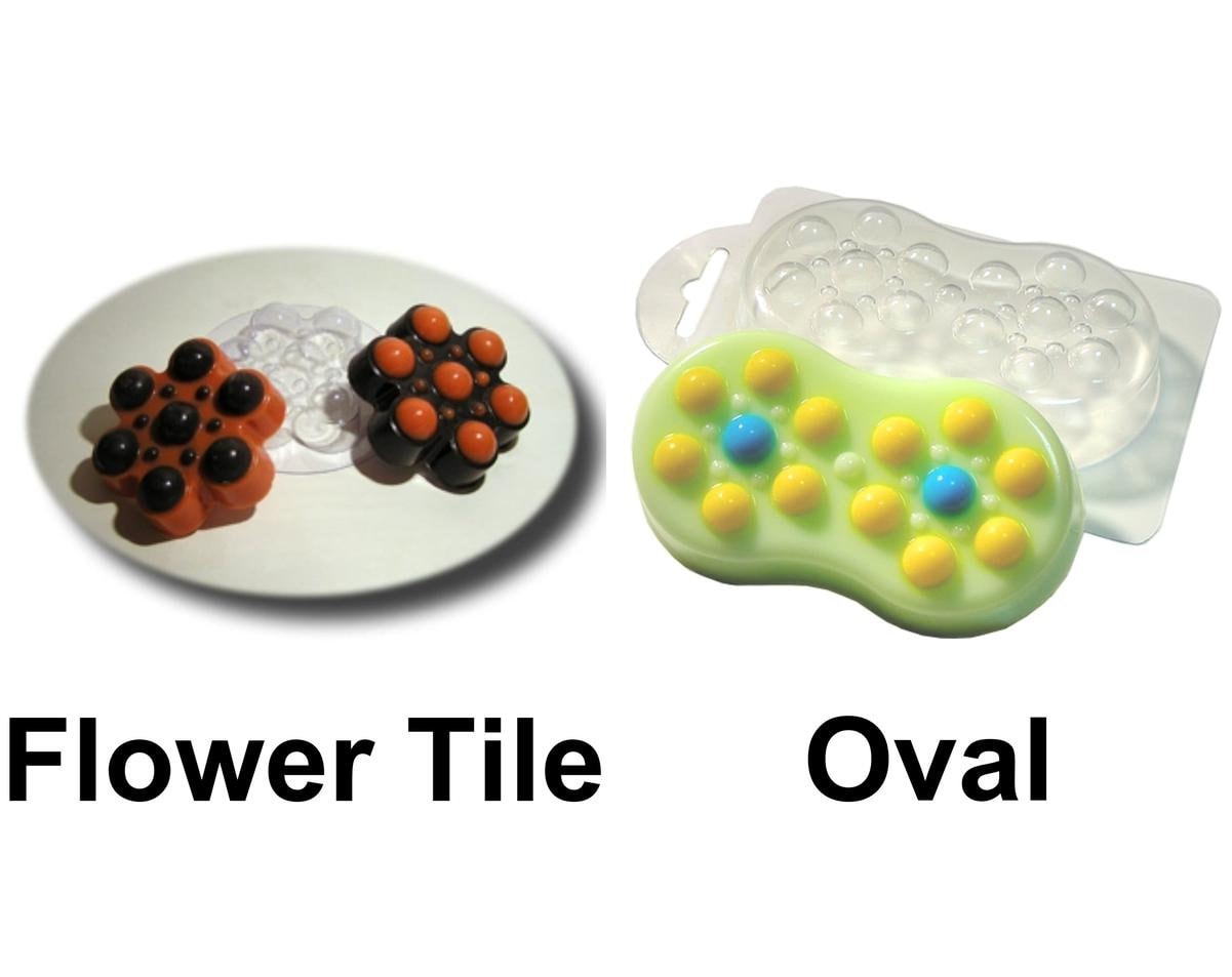 SJ 4 Cavity Silicone Soap Mold for Massage Therapy Bar Soap Making