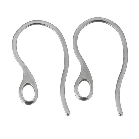 6pcs Stainless Steel Earwire Hooks Earring Wire Bulk Ear Hook Jewelry Making  Metal Findings 12mm X 22mm Hole 2mm -  Ireland