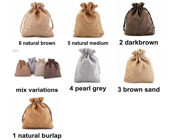 10pc Gift Bag Jute Imitation and Bags -  Israel