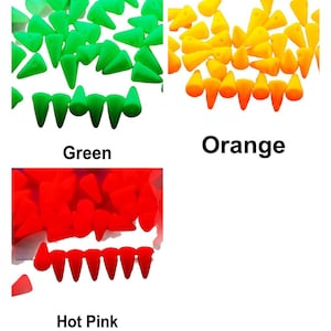 30pcs Uv Active Neon Matte Spike Cone Drop Czech Glass Beads 8mm x 5mm