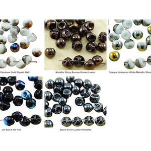 12pcs Mushroom Button Czech Glass Beads 9mm x 8mm